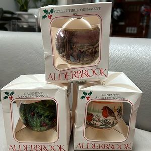 3 Vintage Alderbrook Collectible Ornament 1995, 1997 and 1999